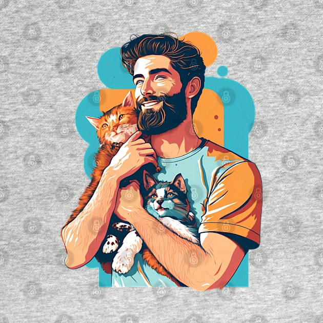 Feline Embrace: The Cat Daddy's Love by zoocostudio